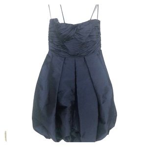 Strapless navy bubble dress